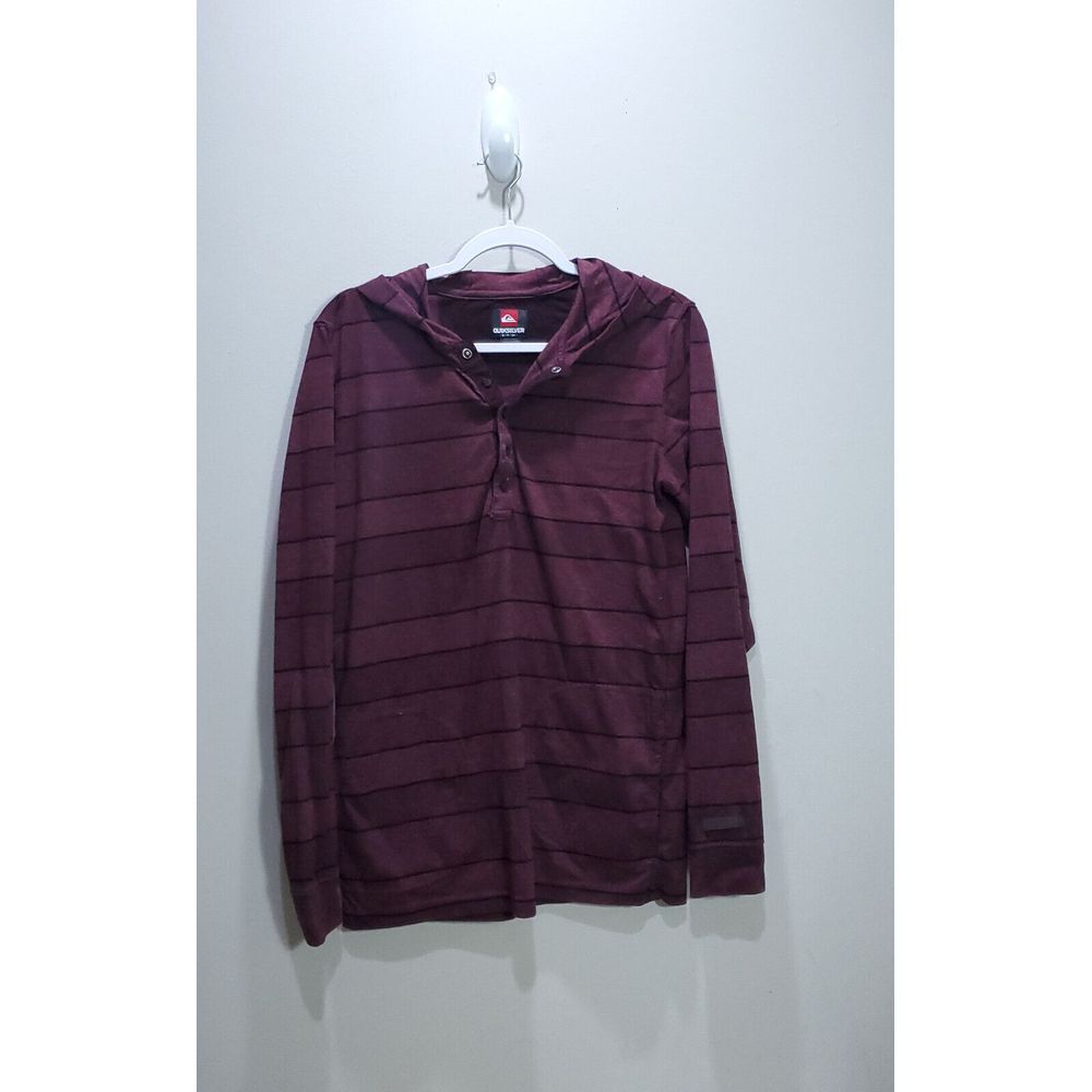 Quiksilver Sweater Women Small Long Sleeve Hoodie Shirt Ladies Purple Cotton Top